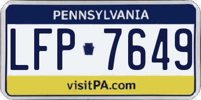 PA license plate LFP7649