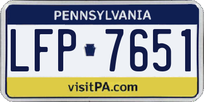 PA license plate LFP7651