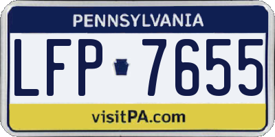 PA license plate LFP7655