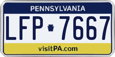 PA license plate LFP7667
