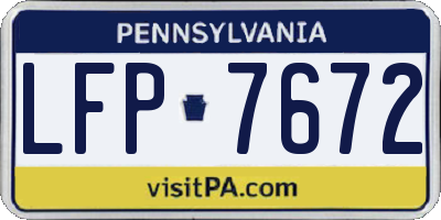 PA license plate LFP7672