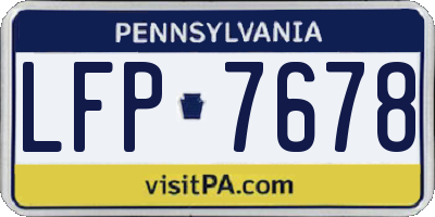 PA license plate LFP7678