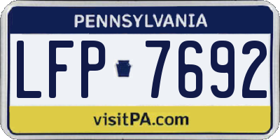 PA license plate LFP7692