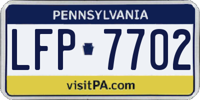 PA license plate LFP7702