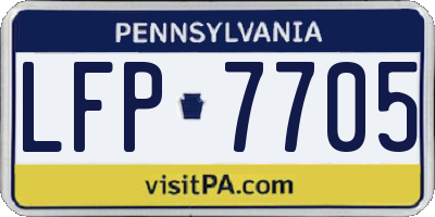 PA license plate LFP7705