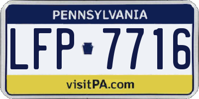 PA license plate LFP7716