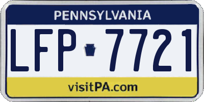 PA license plate LFP7721