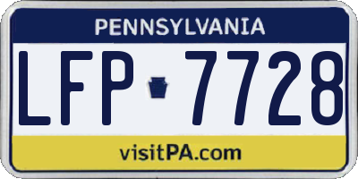 PA license plate LFP7728