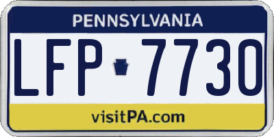 PA license plate LFP7730
