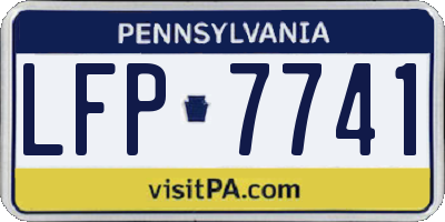 PA license plate LFP7741