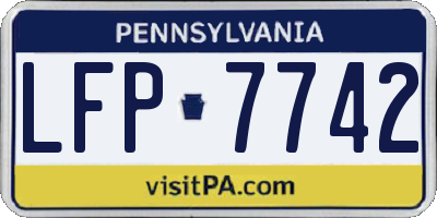 PA license plate LFP7742