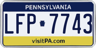 PA license plate LFP7743