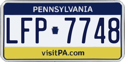 PA license plate LFP7748