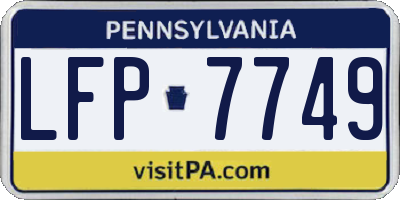 PA license plate LFP7749