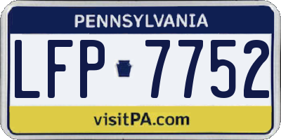 PA license plate LFP7752
