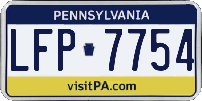 PA license plate LFP7754