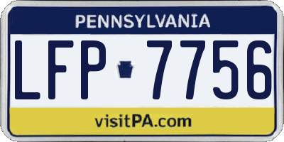 PA license plate LFP7756