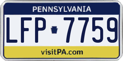 PA license plate LFP7759