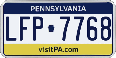 PA license plate LFP7768
