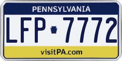 PA license plate LFP7772