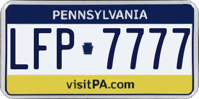 PA license plate LFP7777