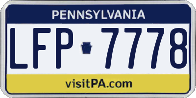 PA license plate LFP7778