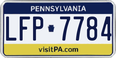 PA license plate LFP7784