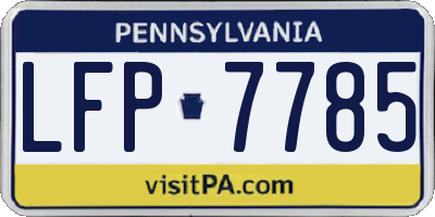 PA license plate LFP7785