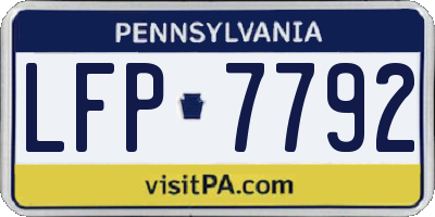 PA license plate LFP7792