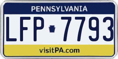 PA license plate LFP7793