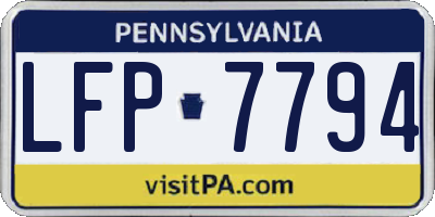 PA license plate LFP7794