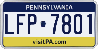 PA license plate LFP7801