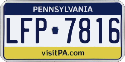 PA license plate LFP7816