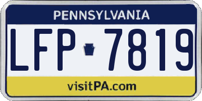 PA license plate LFP7819