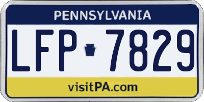 PA license plate LFP7829