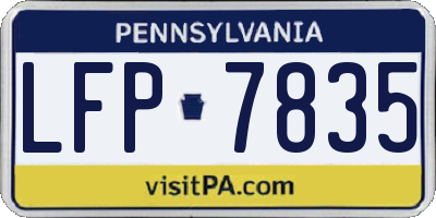 PA license plate LFP7835