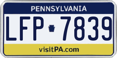PA license plate LFP7839