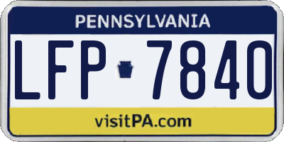 PA license plate LFP7840