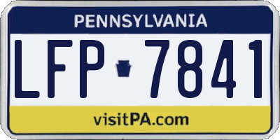 PA license plate LFP7841