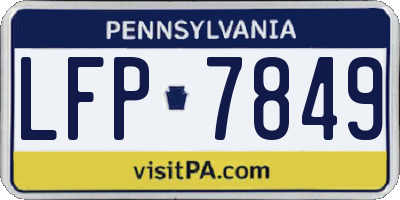 PA license plate LFP7849
