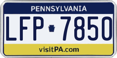 PA license plate LFP7850