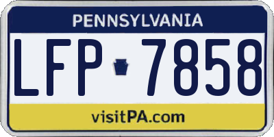 PA license plate LFP7858