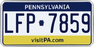PA license plate LFP7859