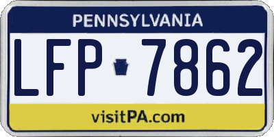 PA license plate LFP7862