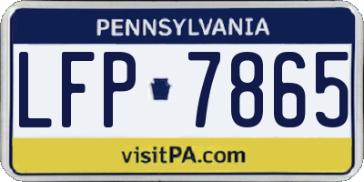 PA license plate LFP7865