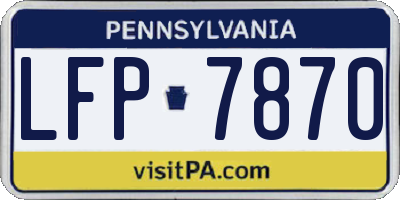 PA license plate LFP7870