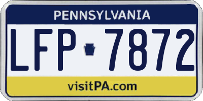 PA license plate LFP7872