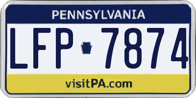 PA license plate LFP7874