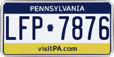 PA license plate LFP7876