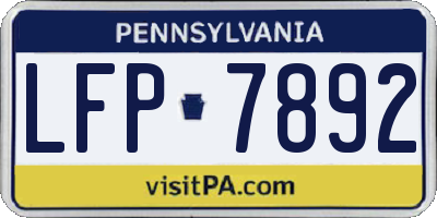 PA license plate LFP7892
